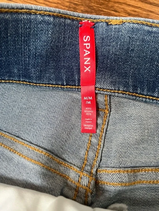 SPANX Blue Wide-Leg High-Rise Jeans Petite Medium - Picture 5 of 8